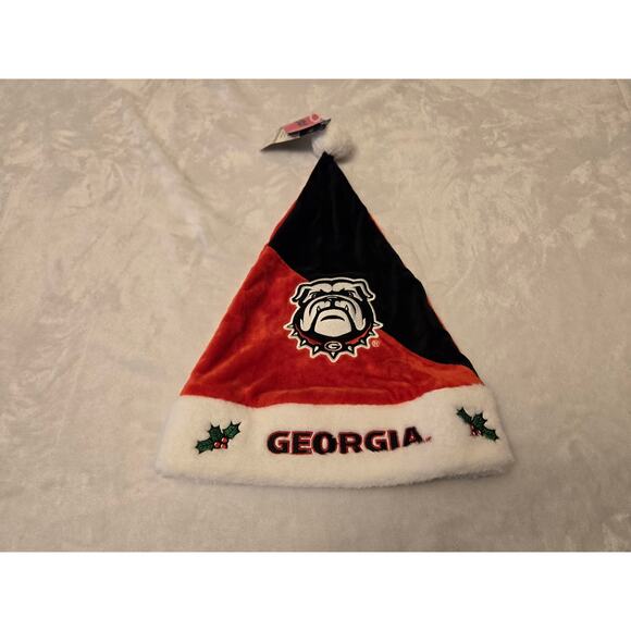 FOCO Georgia Bulldogs Logo Santa Hat NWT Christmas - Picture 1 of 4